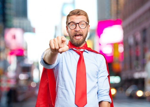 blond businessman surprised expression