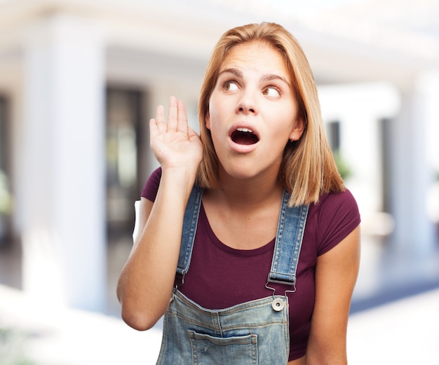 blond girl worried expression