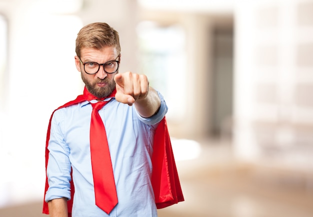 Free photo blond man hero angry expression