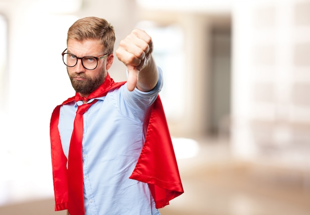 Free photo blond man hero angry expression