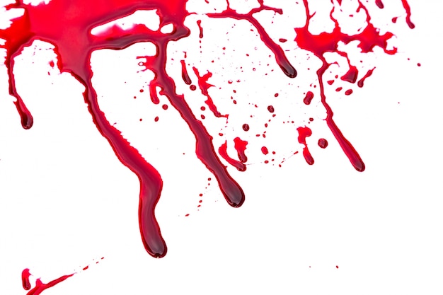 Blood stains on a white background