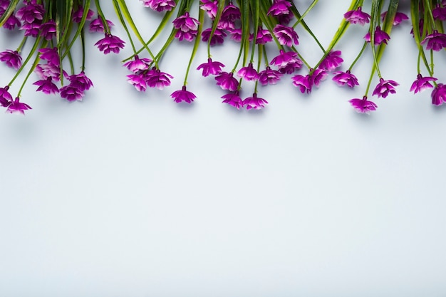 Free photo blooming flowers with copy space on table