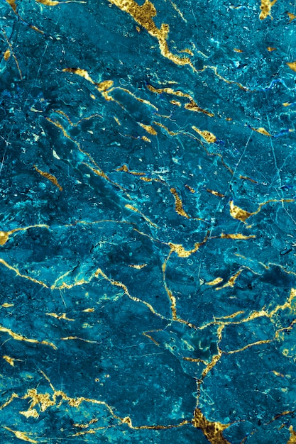 Бесплатное фото Синий и золотой мрамор текстурированный фон