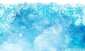 Free photo blue background, watercolors christmas