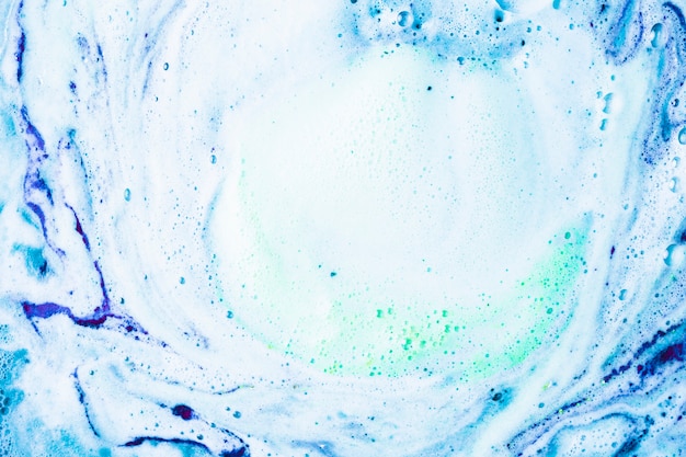 Blue bath bomb surface when dissolve in water