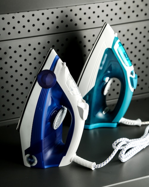 Free photo blue and blue steam iron