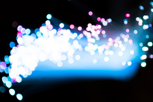 Blue blurred optical fiber lights