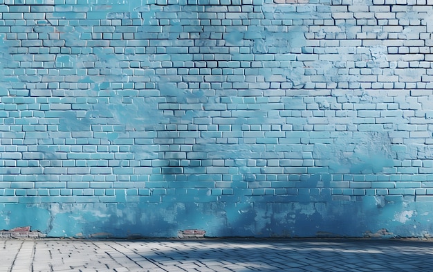 Free photo blue brick wall surface texture