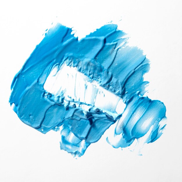 Blue brush stroke on white background
