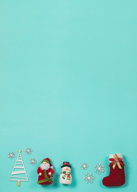 Blue christmas background with space on top