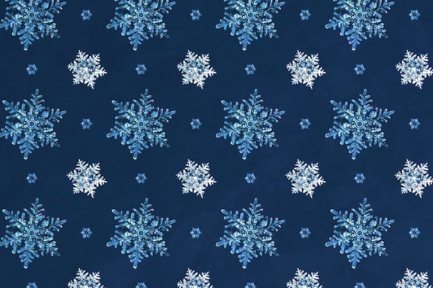 블루 크리스마스 눈송이 원활한 패턴 배경, Wilson Bentley의 사진 리믹스