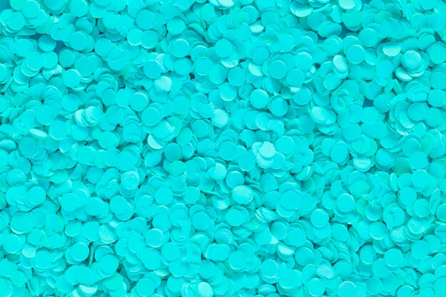Blue confetti in pile