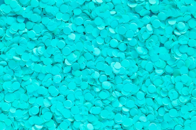 Blue confetti in pile