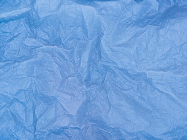 Blue crumpled paper material