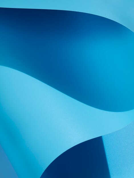 Blue curved sheet of paper