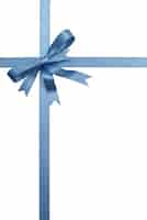 Free photo blue decorative gift ribbon and bow