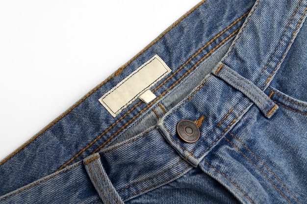 Free photo blue denim label