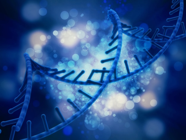 抽象的DNA鎖を持つ3D医療の背景