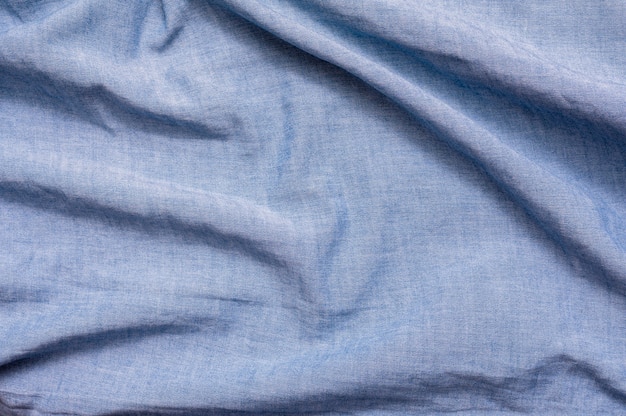 Blue fabric close-up background