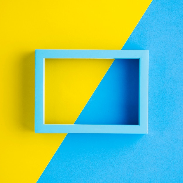 Blue frame with bicolor background