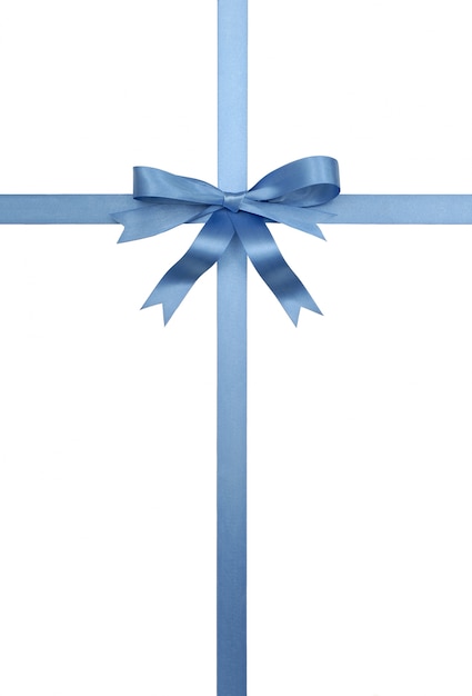 Blue gift ribbon and bow