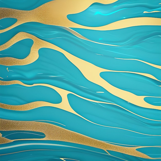 A blue and gold background with a gold design.