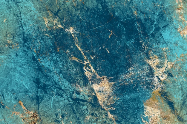 青と金の大理石の織り目加工の背景