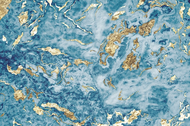 Free photo blue and gold marble textured background