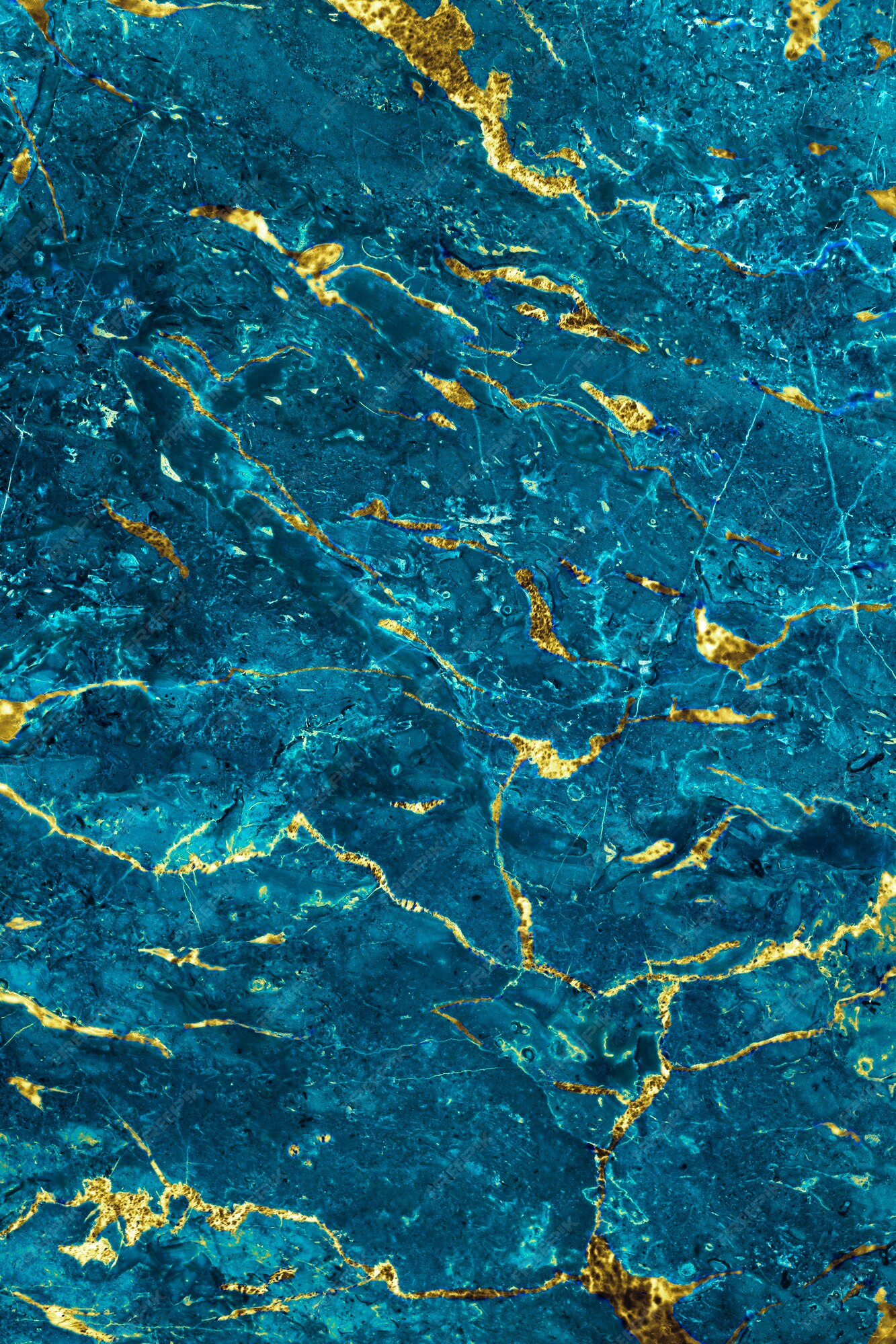 Free Photo | Blue and gold marble textured background