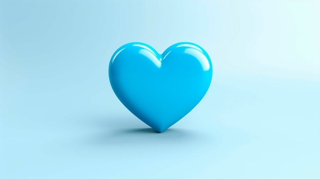 blue heart in studio