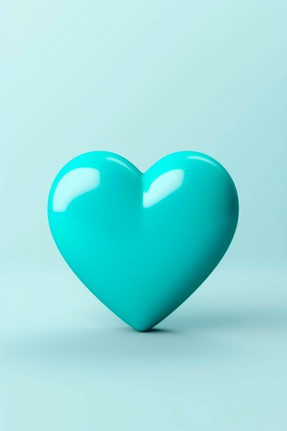 Blue heart in studio