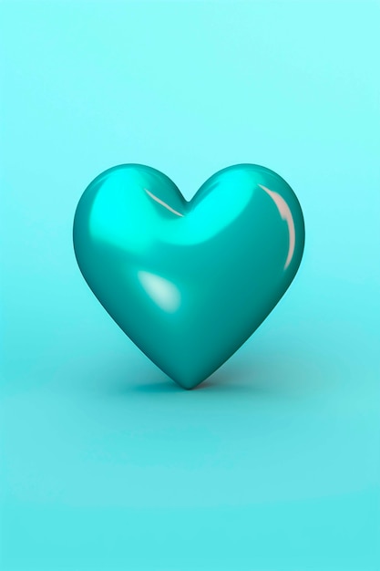 스튜디오에 있는 파란 심장