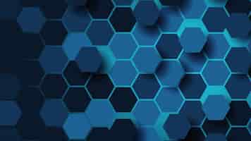 Free photo blue hex backgrounds for networking