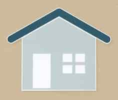 Free photo blue house icon isolated