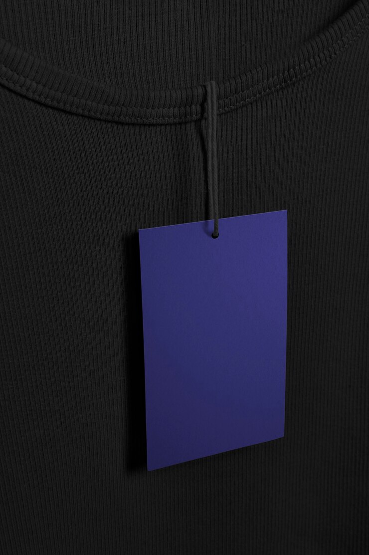 Free Photo blue label tag with copy space