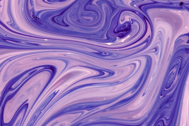 Blue and lavender marbling texture creative background with abstract oil painted waves handmade surface