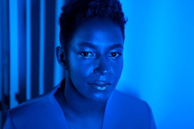 Blue light portrait background