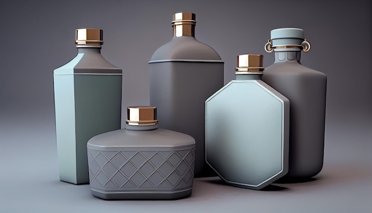 Free Photo a blue liquid bottle with cap and illustration generated by ai