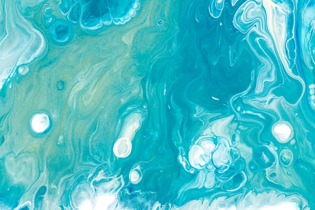 무료 사진 푸른 액체 대리석 배경 diy 흐르는 질감 실험 예술