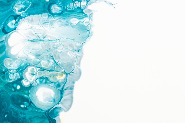 파란색 액체 대리석 배경 DIY 흐르는 질감 실험 예술