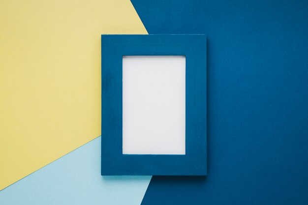 Blue minimalist frame with empty space