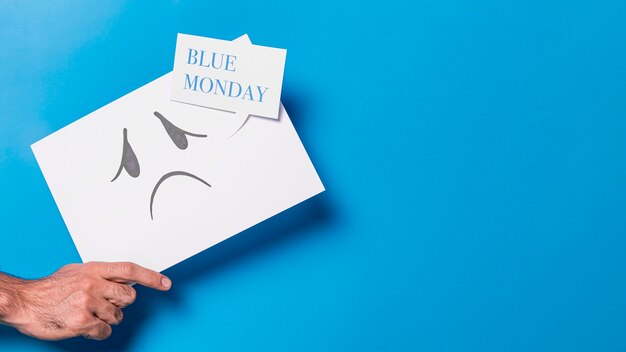 Blue monday concept with copy space