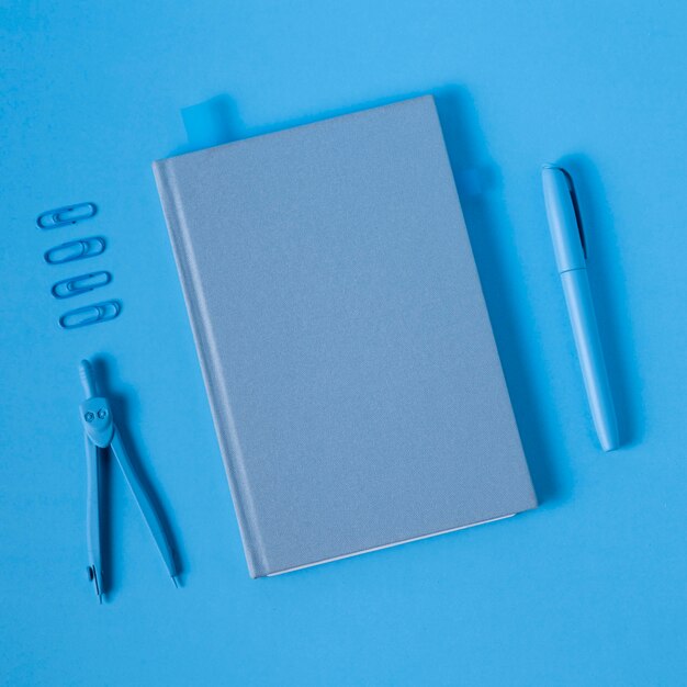 Blue monday with agenda and pen