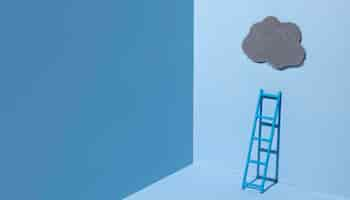 Free photo blue monday with ladder and cloud