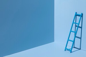 Blue monday with ladder and copy space