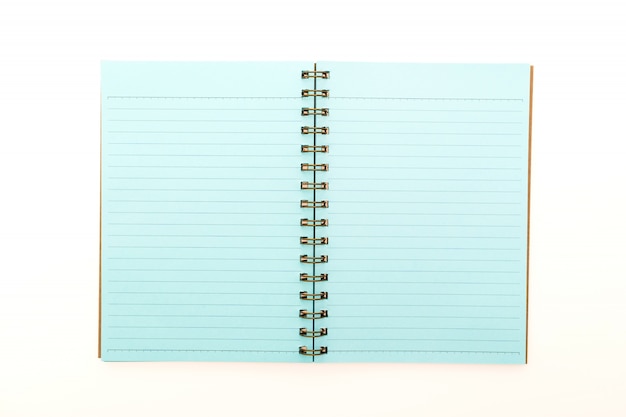 Blue notebook open