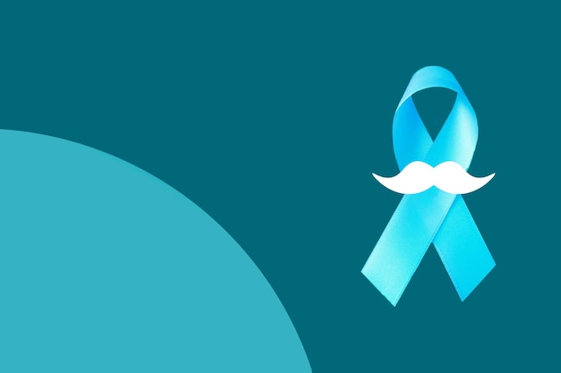 Blue november  blue ribbon and a mustache prostate cancer prevention month mens health