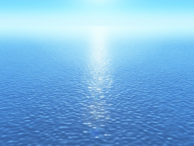 青い海のレンダリング3D