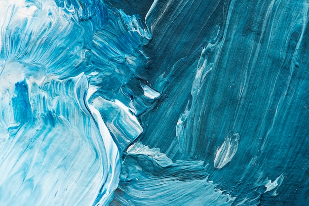 Foto gratuita tratti di pittura ad olio blu con texture di sfondo