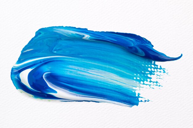 Синий мазок краски текстурированный мазок кисти творческое искусство графика